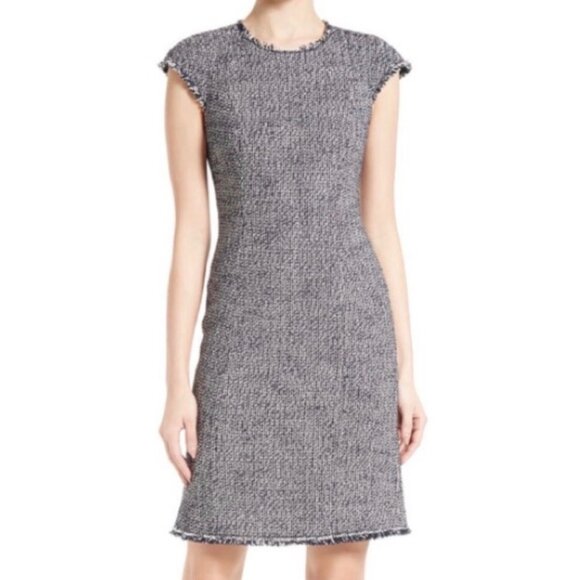 Rebecca Taylor Confetti Tweed Dress Navy Blue Pink Size 0 - Picture 5 of 13